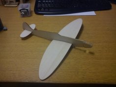 Laser Cut 350mm Wingspan Balsa Spitfire Glider DXF File