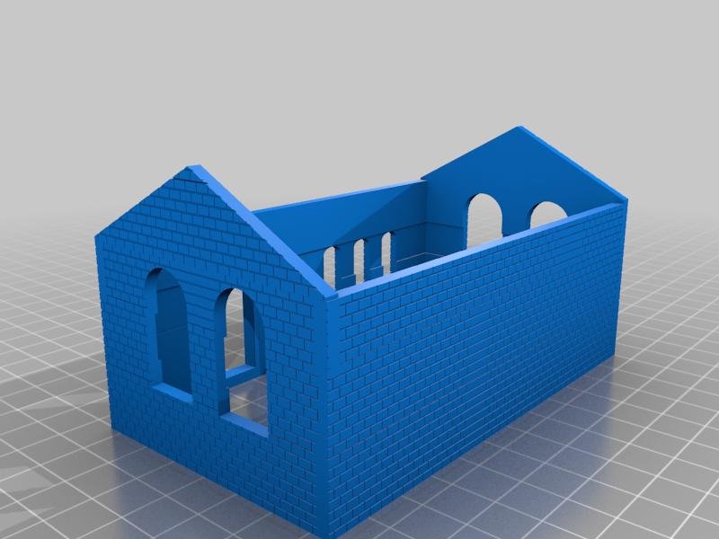 H0/HO Scale Church 3D Printer Model Download Free STL File - 3axis.co