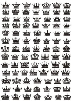 Crowns Silhouette Set Free Vector