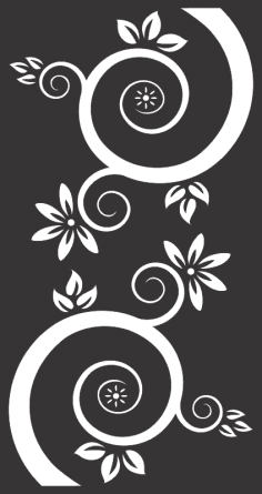 Vector Flowers And Swirls Black Free Vector