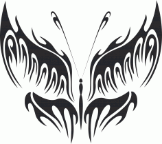 Tribal Butterfly Vector Art 16 DXF File
