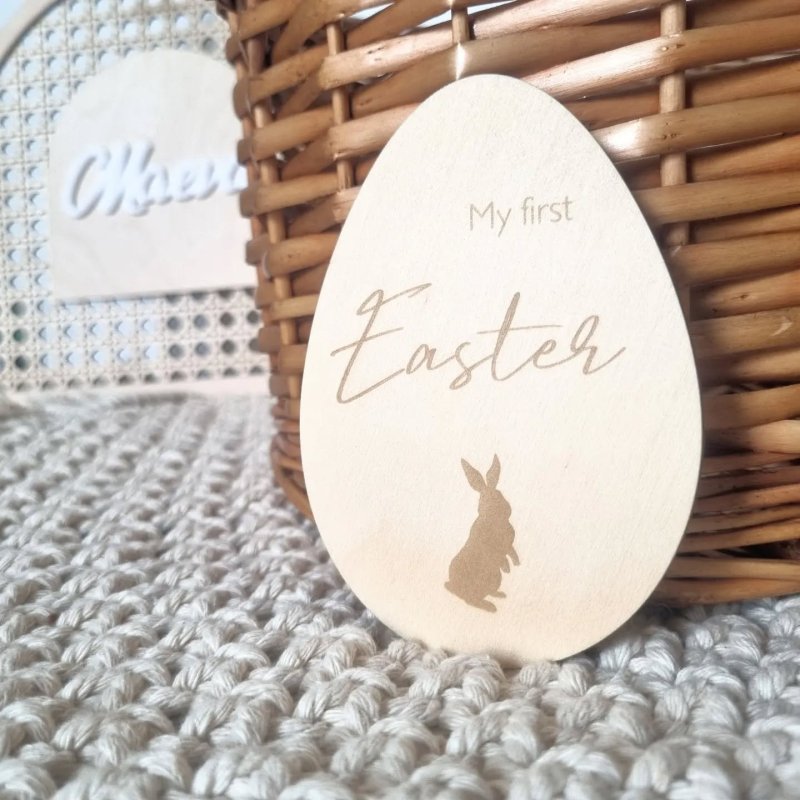 Laser Cut My First Easter Plaque Sign Free Vector Download - 3axis.co - 3D model önizlemesi
