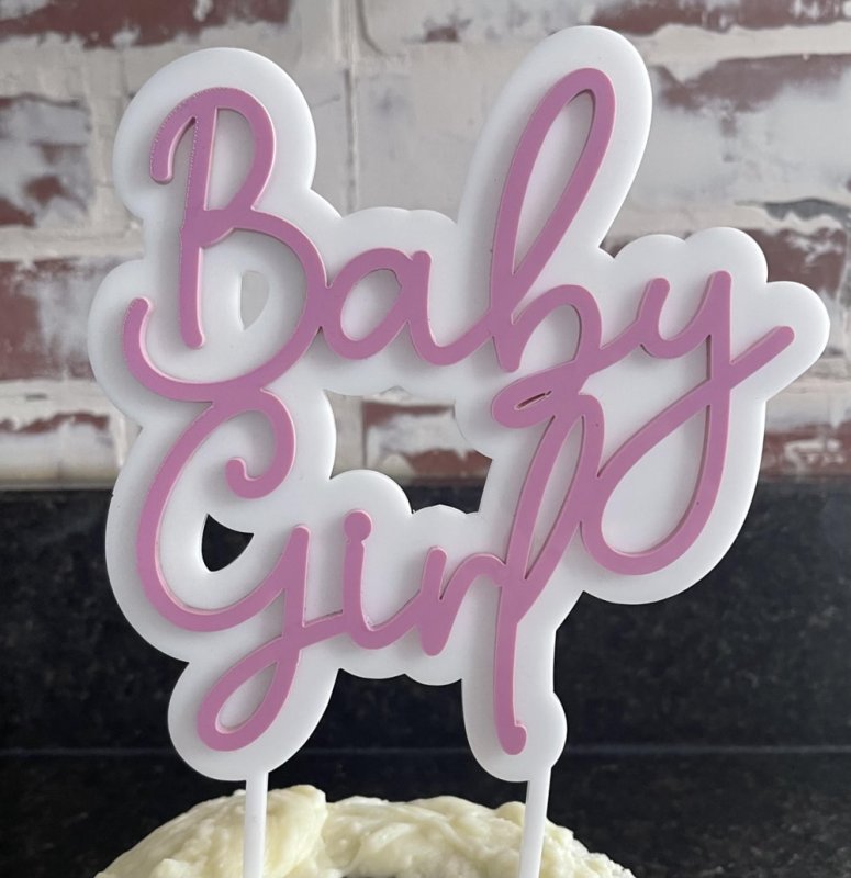 Laser Cut Baby Girl Cake Topper Free Vector Download - 3axis.co - 3D model önizlemesi