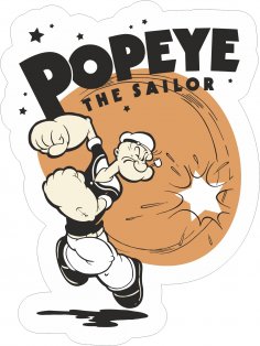 Popeye The Sailor Sticker Free Vector