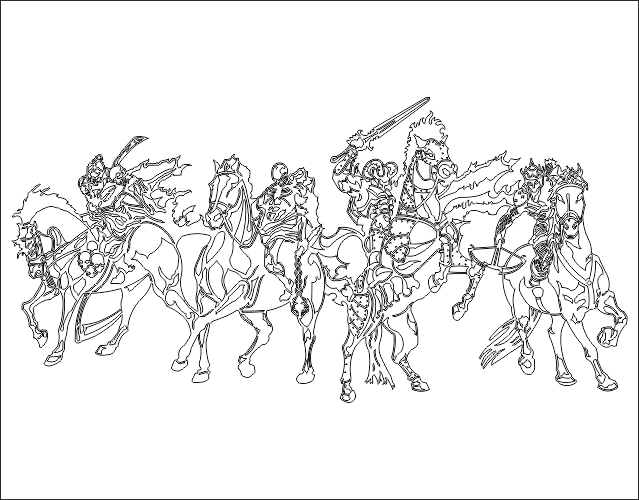 Four Horsemen DXF File Free Download   3axis.co
