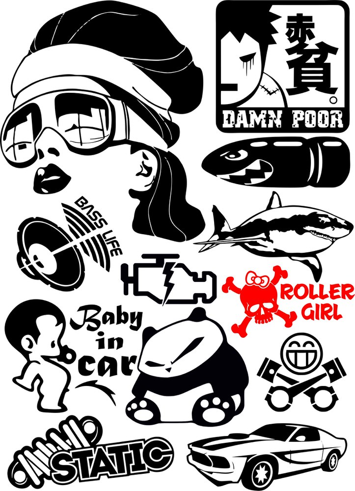 Vinyl stickers  Vector Pack Free Vector cdr Download 3axis co