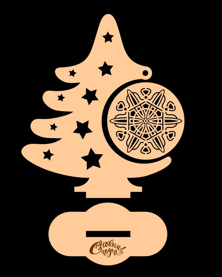 Laser Cut Christmas Tree with Ornament Free Vector cdr Download  3axis.co