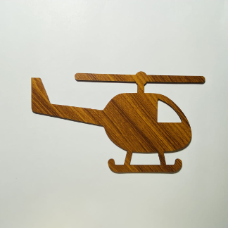 Laser Cut Unfinished Wood Helicopter Cutout For Crafts Free Vector