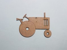 Laser Cut Wooden Tractor Cutout Free Vector