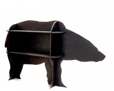 Laser Cut Wooden Bear Shelf Free Vector