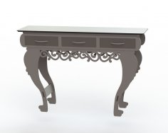 Table with Three Drawers DXF File