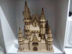 Laser Cut Disney Castle 3D Puzzle DXF File
