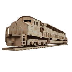 Laser Cut Diesel Locomotive Wooden Train Engine Toy Train DXF File