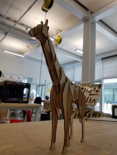 Laser Cut Giraffe 3D Model Template Free Vector
