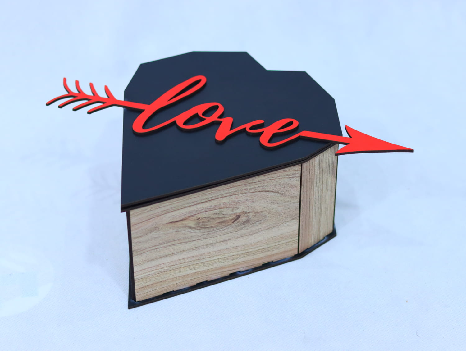 Laser Cut Valentine’s Day Heart Shaped Gift Box Free Vector