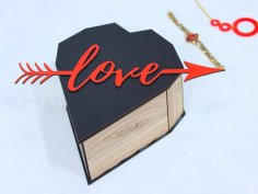 Laser Cut Valentine’s Day Heart Shaped Gift Box Free Vector