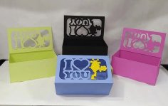 Laser Cut Cute Gift Box With Lid DXF File