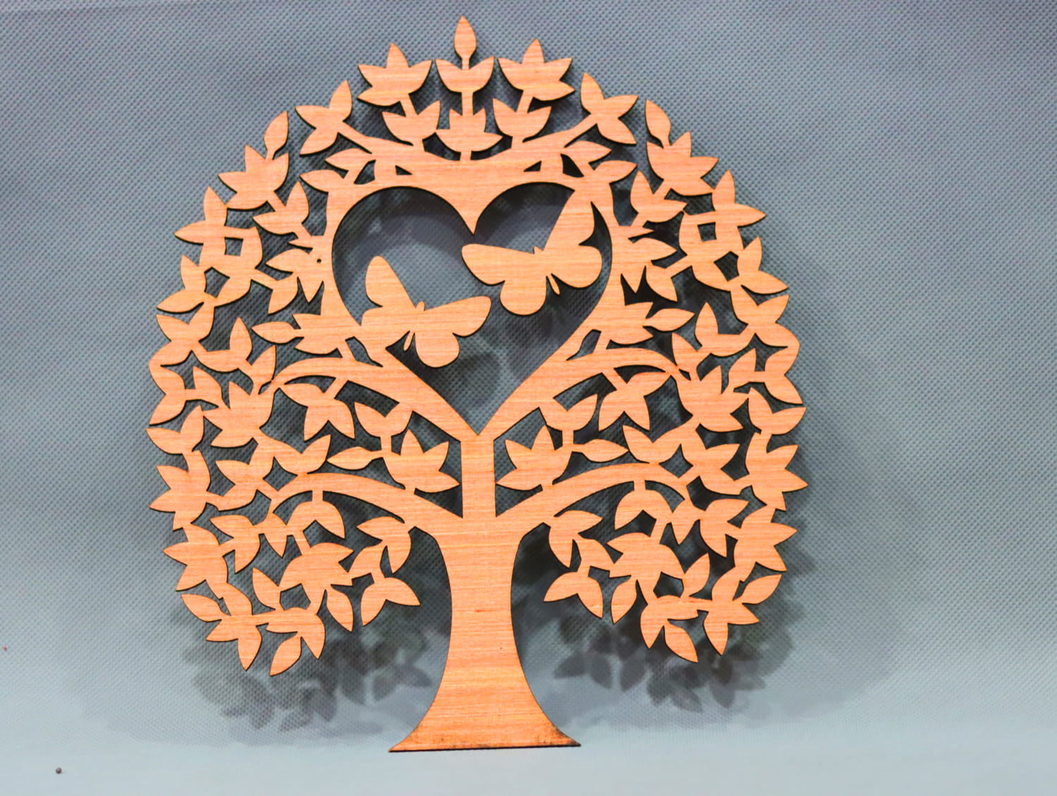 Laser Cut Wooden Heart Tree Decor Free Vector