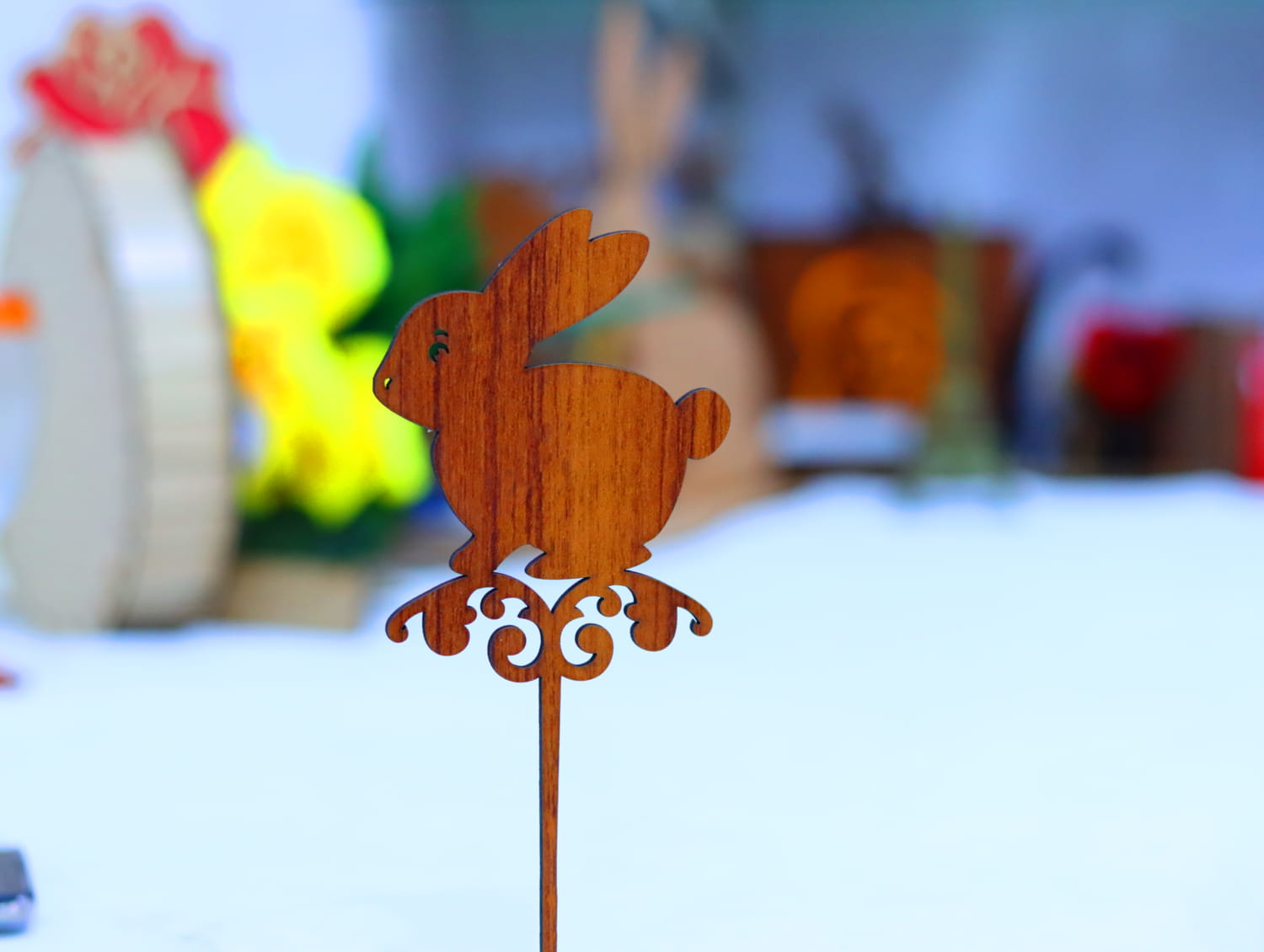 Laser Cut Easter Bunny Cake Topper Free Vector