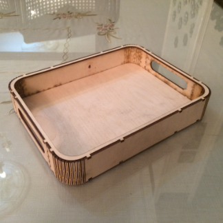 Laser Cut Wooden Serving Tray DXF File