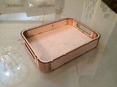 Laser Cut Wooden Serving Tray DXF File