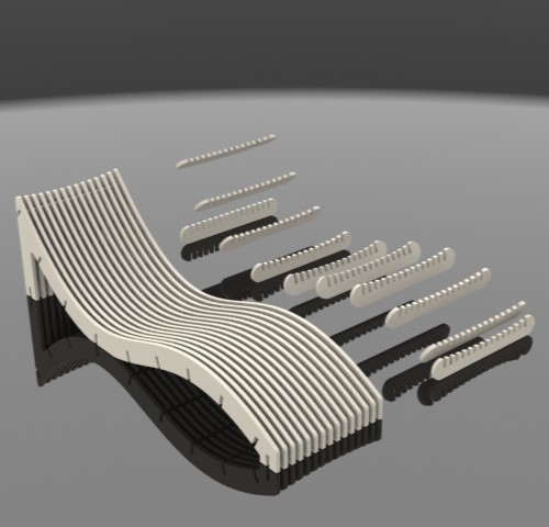 Laser Cut Lounge Chair 9mm DXF File