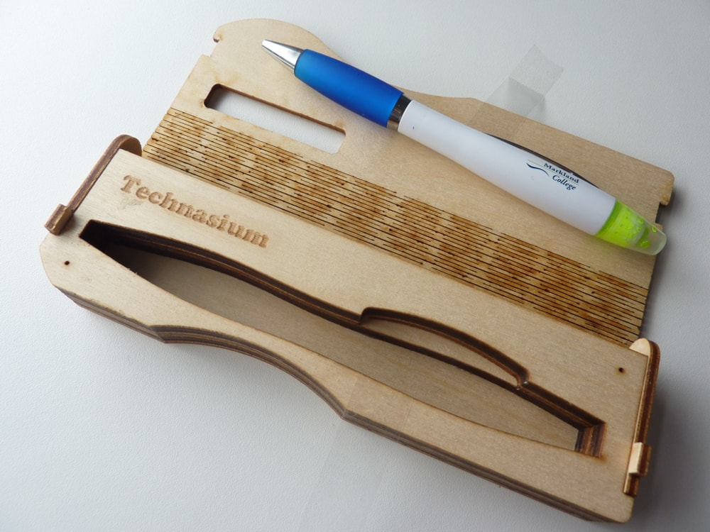 Laser Cut Wooden Pen Case Personalized Gift Box DXF File