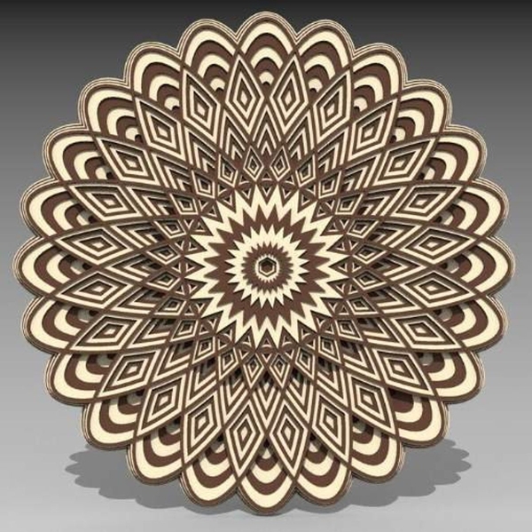Download Laser Cut 3d Layered Mandala Free Vector Cdr Download 3axis Co