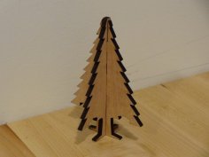 Laser Cut Christmas Tree Ornament Plywood DXF File