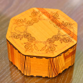 Laser Cut Octagon Wooden Box Free Vector
