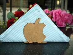 Laser Cut Wood Apple Napkin Holder Free Vector