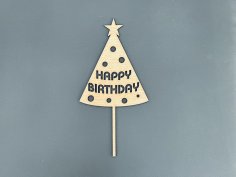 Laser Cut Christmas Tree Cake Topper Free Vector