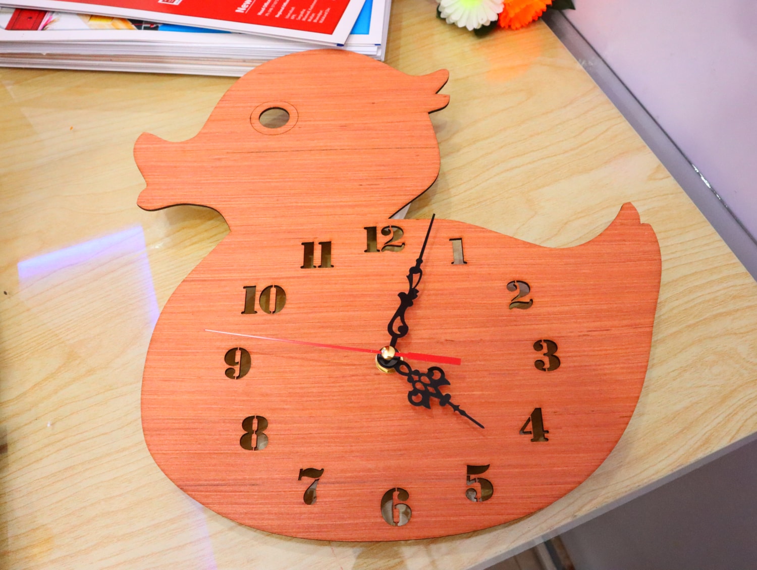 Laser Cut Duck Wall Clock Kids Room Decor Free Vector