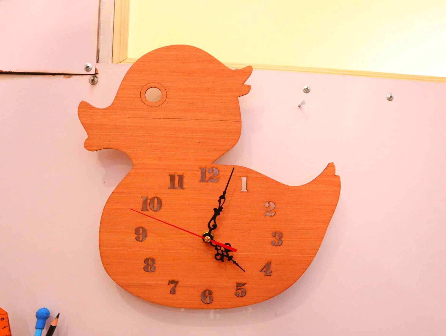 Laser Cut Duck Wall Clock Kids Room Decor Free Vector