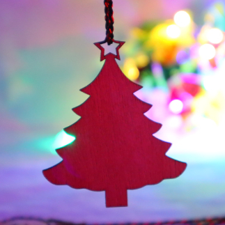 Laser Cut Christmas Tree Wooden Blank Shape Hanging Ornament Free Vector