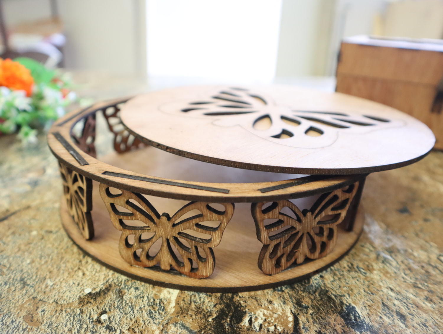 Laser Cut Butterfly Box 3mm Free Vector