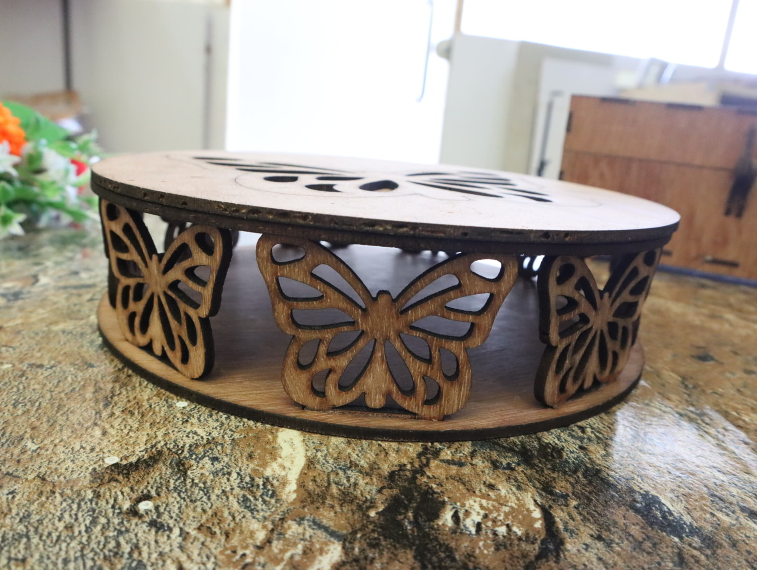 Laser Cut Butterfly Box 3mm Free Vector