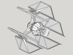 Laser Cut Star Wars TIE Defender 3mm DXF File