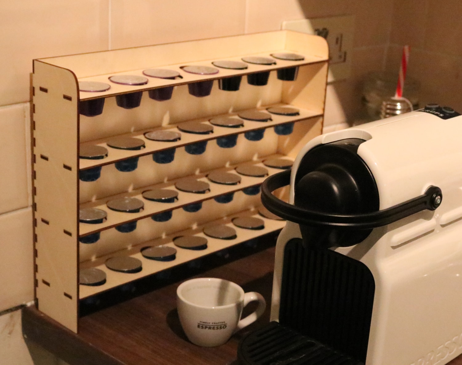 Laser Cut Nespresso Coffee Pod Holder Organizer DXF File