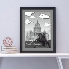 Laser Cut Saint Petersburg 3D Wall Decor Free Vector