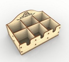 Laser Cut Tea Bag Organizer Countertop Storage Box Free Vector