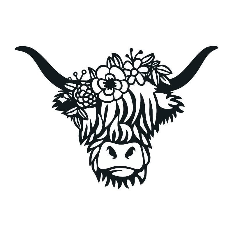 Floral Crown Cow With Flowers Free Vector cdr Download - 3axis.co