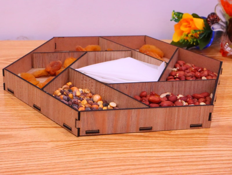 Laser Cut Dry Fruit Tray MDF 3mm DXF File