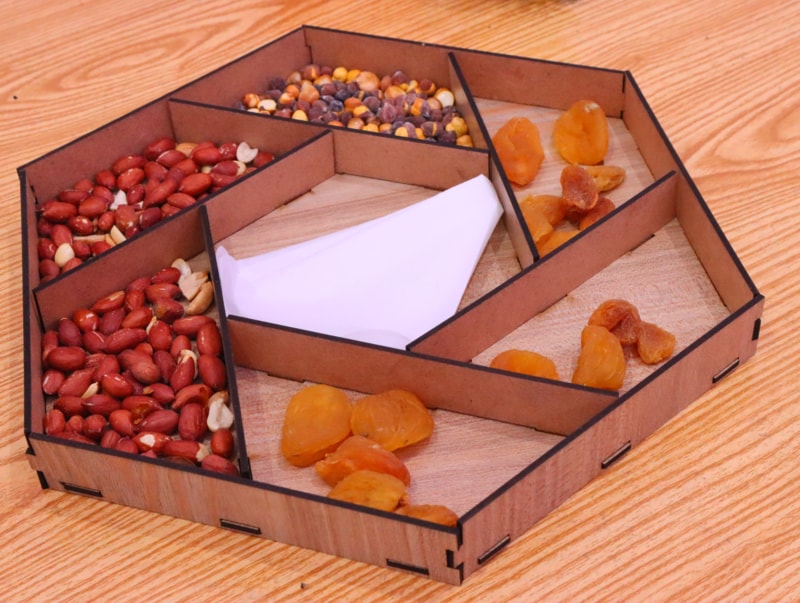 Laser Cut Dry Fruit Tray MDF 3mm DXF File