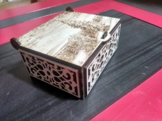 Laser Cut Engraved Decorative Box with Lid Free Vector
