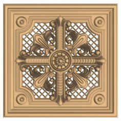Decorative Wood Carving Design for CNC Router Stl File
