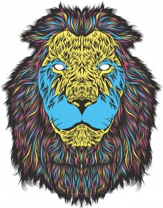 Lion Print Free Vector