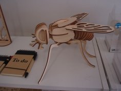Fly 3D Woodcraft Hobby Wooden Model Laser Cut Free Vector