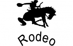 Rodeo Silhouette Vector dxf File