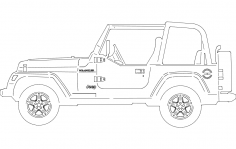 Jeep Side dxf File